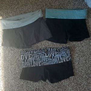 Three pairs of soft shorts